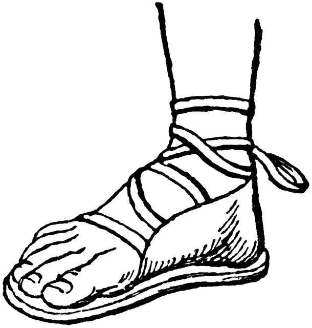 610x640 Sandals Drawing For Free Download