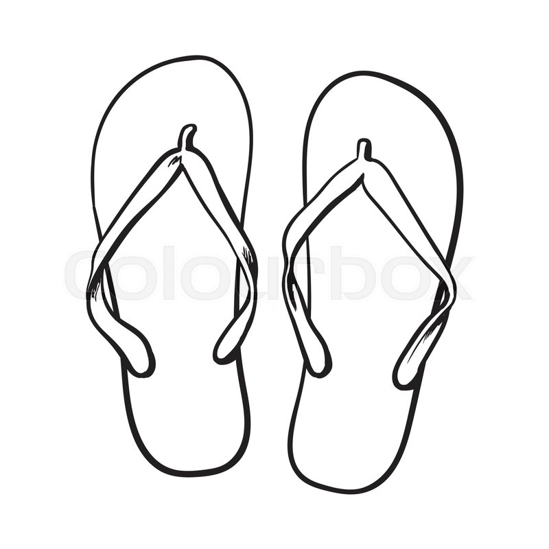 800x800 Sandals Drawing Easy For Free Download