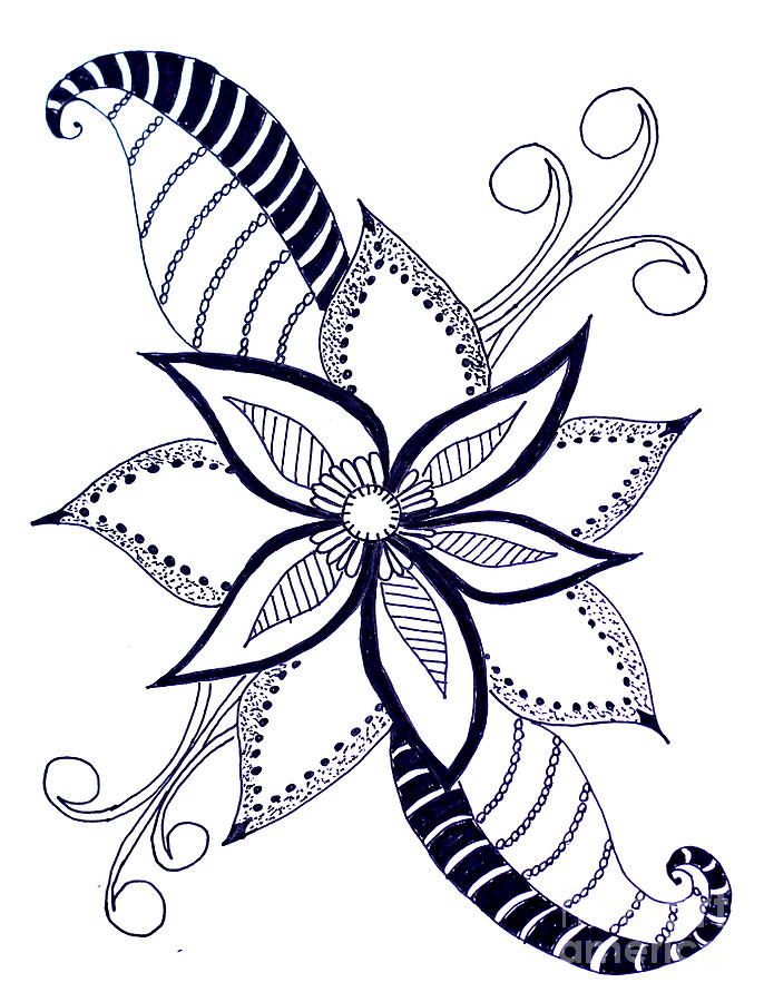 686x900 Fantasy Flower Drawing