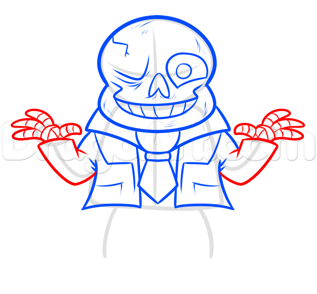 1011x937 How To Draw Sans From Undertale, Step