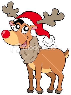 284x380 Cartoon Christmas Reindeer
