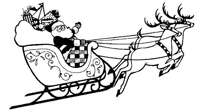 645x369 Christmas Coloring Pages Santa Sleigh With And Drawing