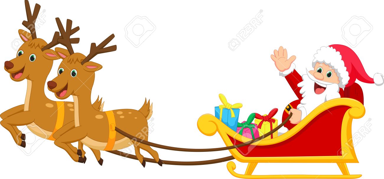 Santa And Sleigh Drawing | Free download on ClipArtMag