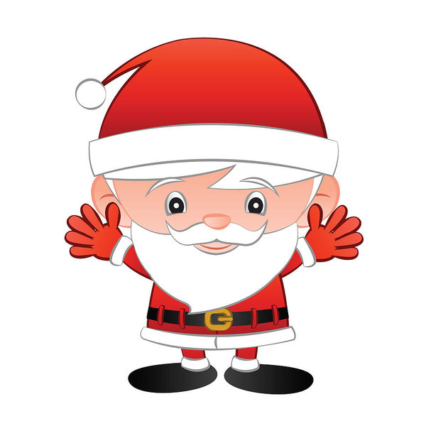 600x600 Santa Claus Cartoon Big Head Cute Version,raise Hand And Smile Art