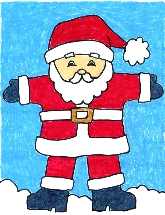538x700 Easy Drawing Of Santa Draw Step