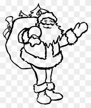 320x377 Santa Claus Drawing Black And White Christmas Coloring