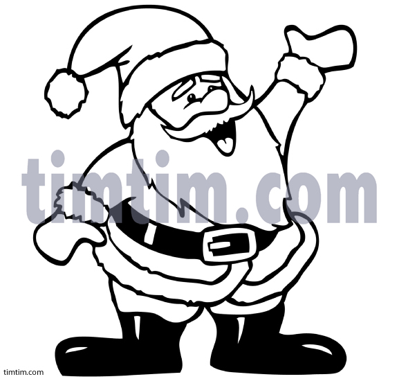 577x547 Free Drawing Of A Waving Santa Claus Bw From The Category