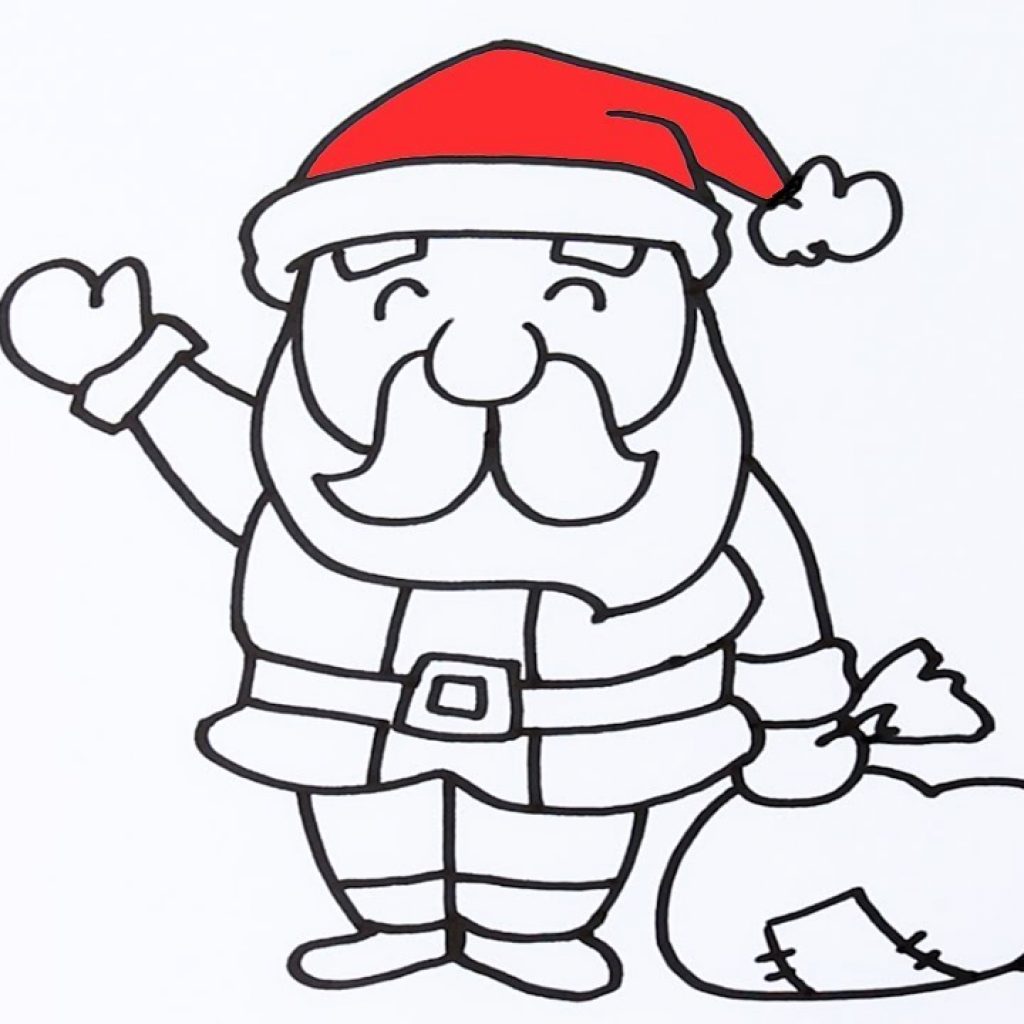 1024x1024 How To Draw Santa Claus Cartoon Step