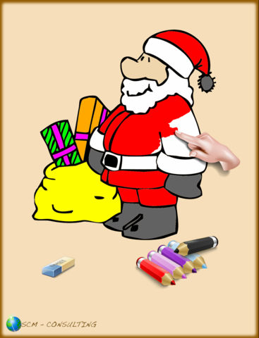 367x480 Christmas Colorings For Kids With Colored Pencils