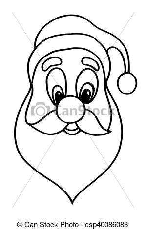 299x470 Santa Claus Face Monochrome Freehand Drawn Cartoon Tired Santa