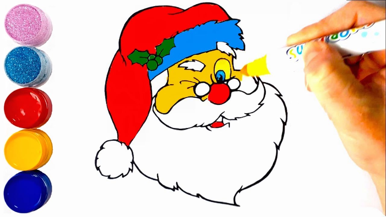 1280x720 How To Draw Santa Claus Face Super Easy Santa Claus Face Draw