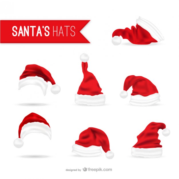 626x626 Santa Claus Hats Pack Free Vector Free Vectors Ui Download