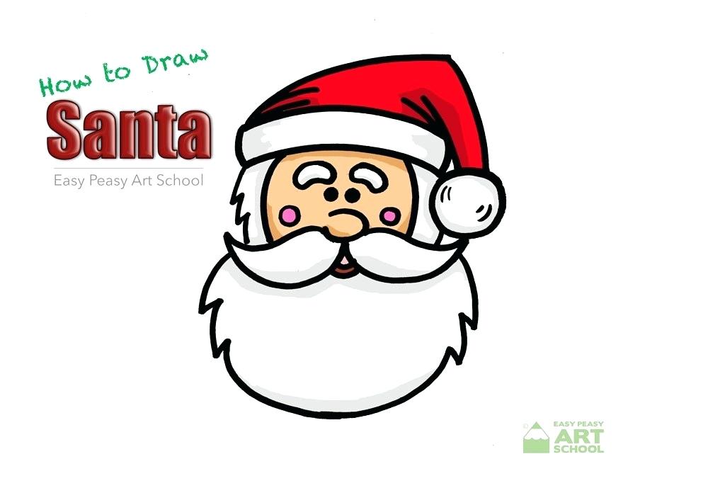 1000x703 Easy Drawing Of Santa