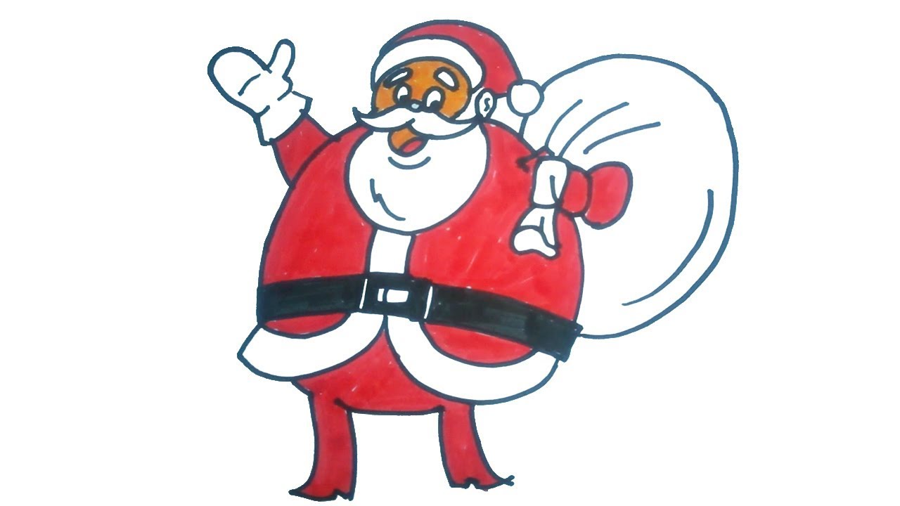 1280x720 How To Draw Santa Claus Step