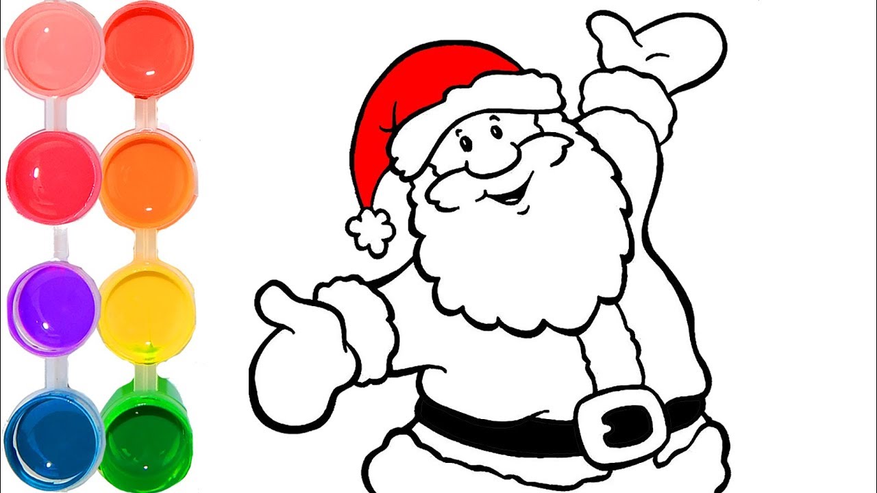 1280x720 How To Draw Color Santa Claus Christmas Drawings So Kids Learn