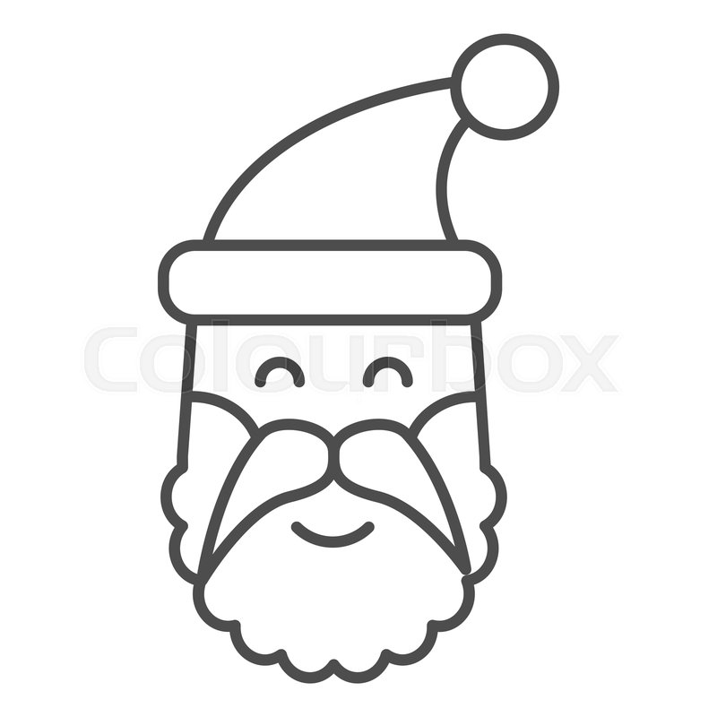 800x800 Santa Claus Head Thin Line Icon Santa Stock Vector Colourbox