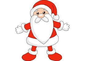 300x200 How To Draw Cute Santa Claus