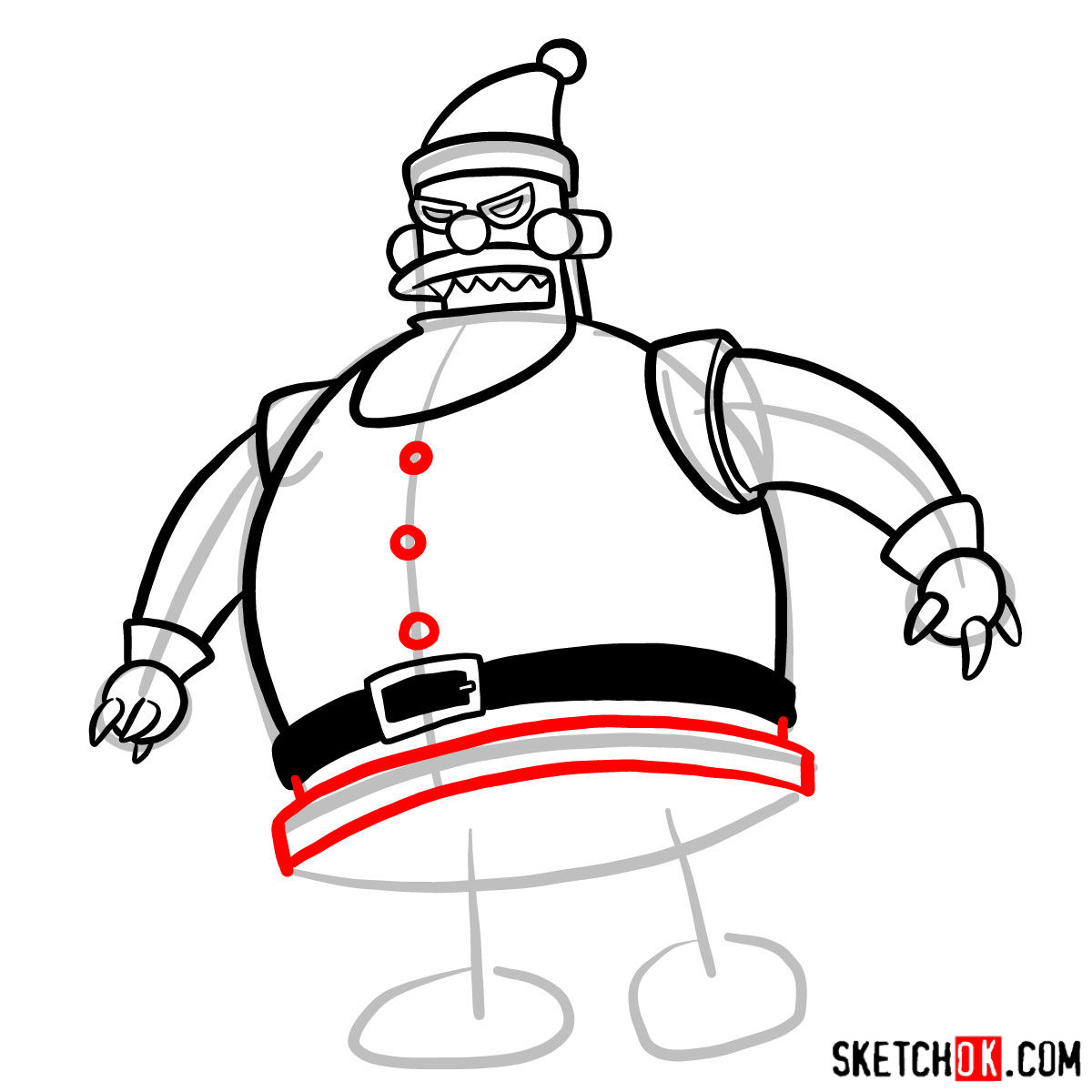 1200x1200 How To Draw Robot Santa Claus