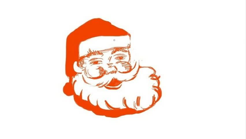 852x480 Digital Drawing Of Santa Claus Stock Footage Video