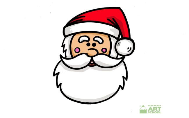 650x406 How To Draw Santa Easy Peasy Art School Doodles Visual Art