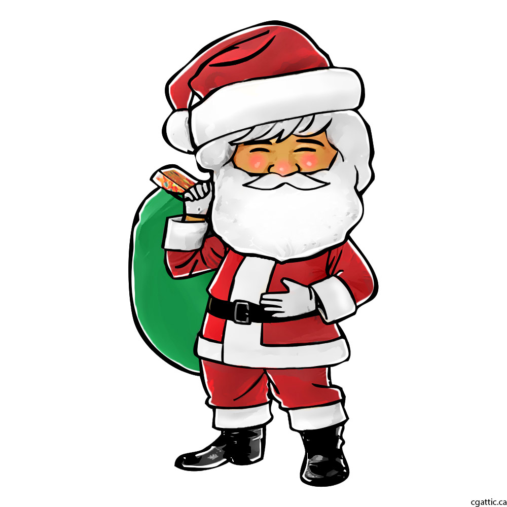 1000x1000 Santa Drawing Colored