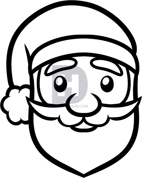 574x720 How To Draw A Santa Face For Kids, Step