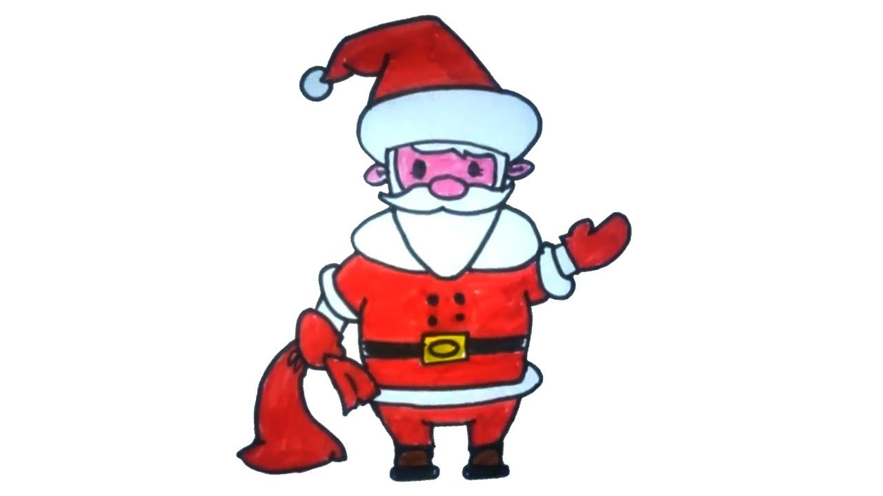 1280x720 How To Draw Santa Claus Easy Santa Claus Drawing For Kids