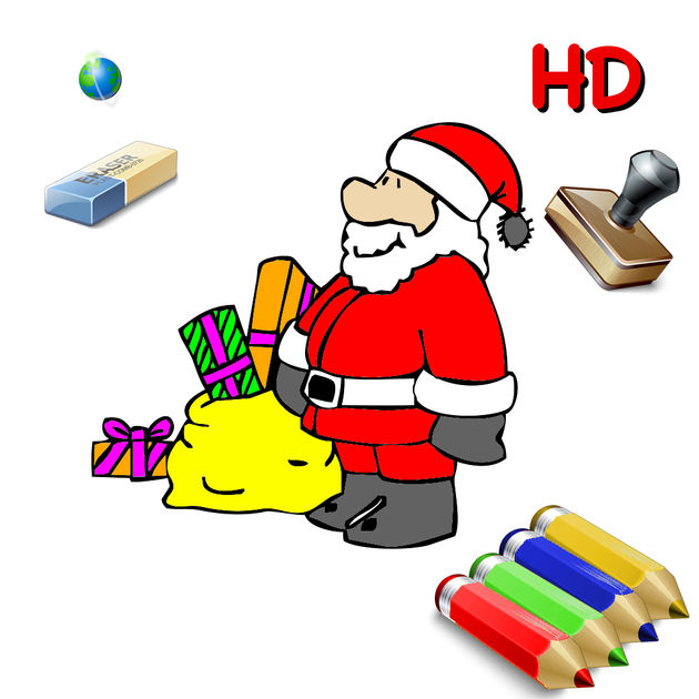 630x630 Santa Drawing Colored