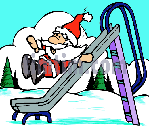 518x447 Free Drawing Of Santa Sliding From The Category Christmas