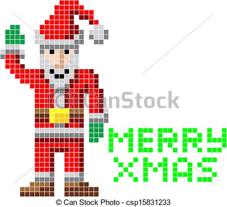 450x410 Retro Pixel Art Christmas Santa Retro Arcade Video Game Style