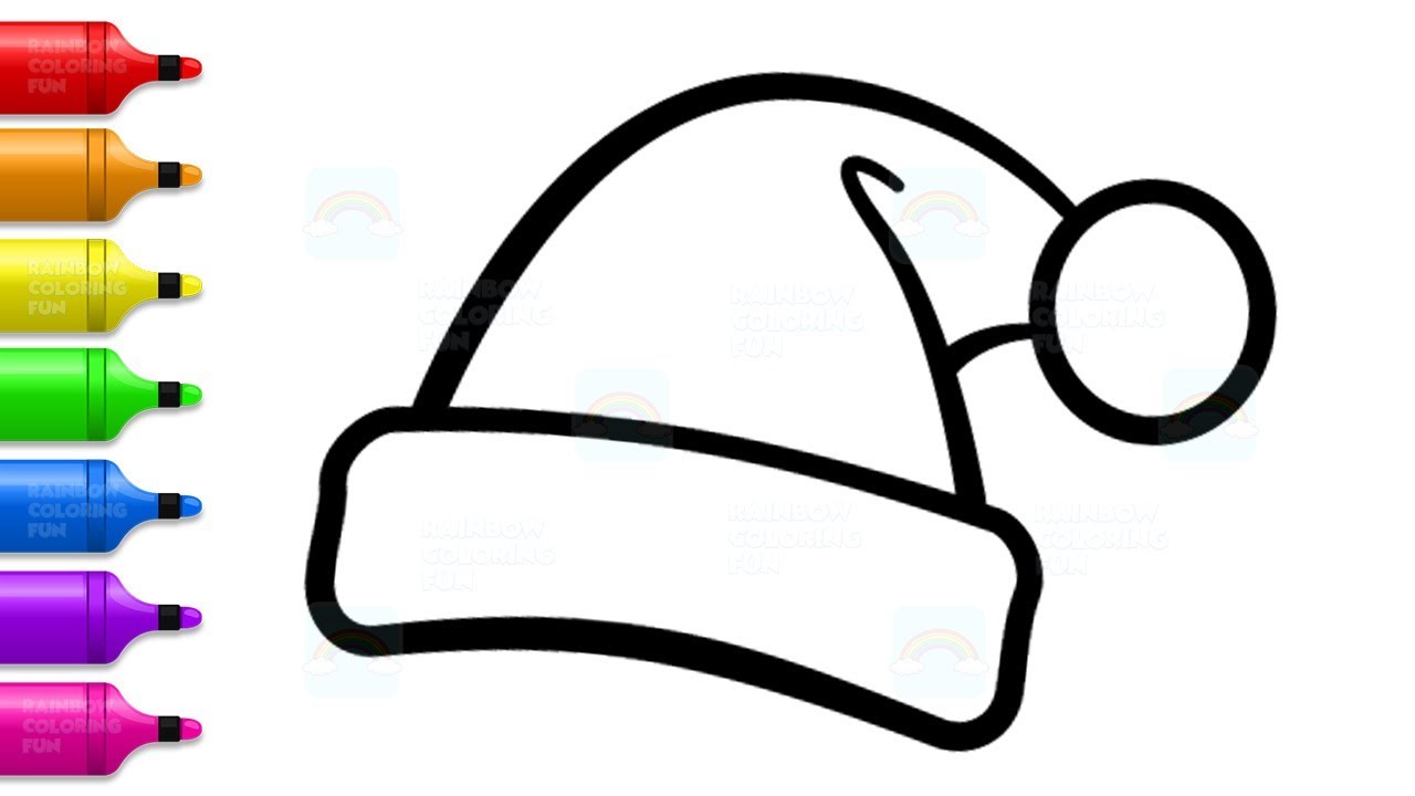 1280x720 Santa Hat Coloring Pages