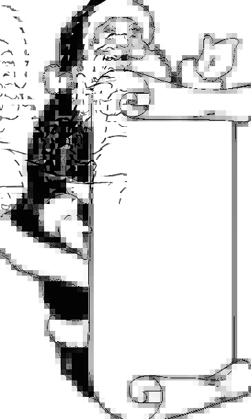 364x608 santa, scroll, document, claus, white, list, tilt, greeting, blank