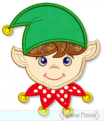 335x390 Santa Elf Face Embroidery Designs