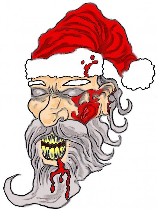 520x691 How Draw A Zombie Santa Face Drawing And Painting
