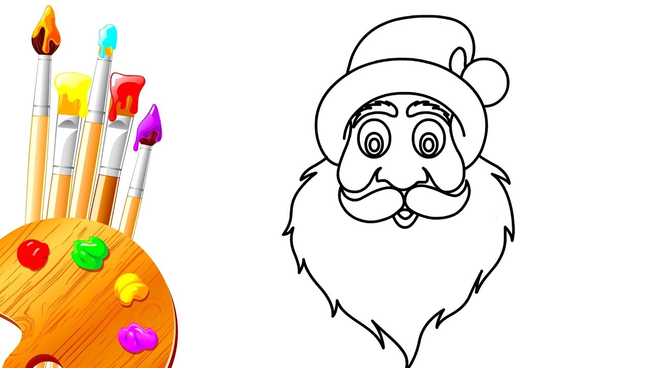 1280x720 How To Draw Santa Claus Face Easily For Kids Drawing
