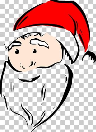 310x427 Santa Claus Face Png, Clipart, Art, Artwork, Black And White