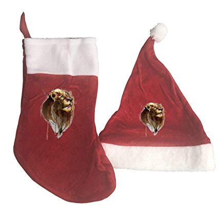 425x425 b b e a h drawing lion print christmas stockings