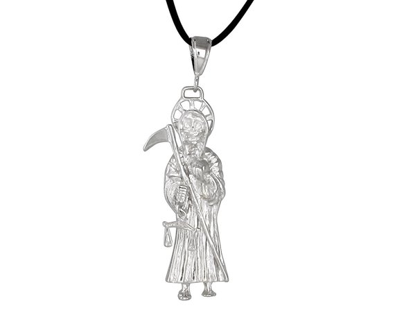 570x460 sterling silver santa muerte our lady of the holy etsy