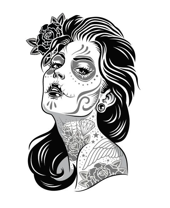 Santa Muerte Tattoo Drawing | Free download on ClipArtMag