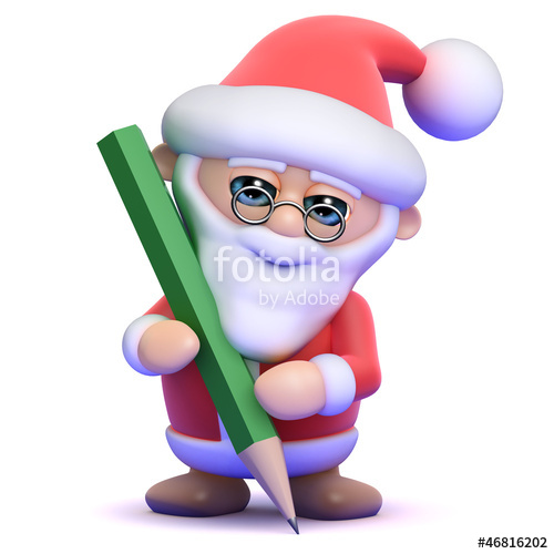 500x500 Vector Santa Drawing With A Pencil Stock Image And Royalty