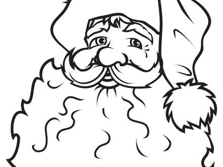 440x330 Face Of Santa Claus Coloring Sketch Art, Coloring