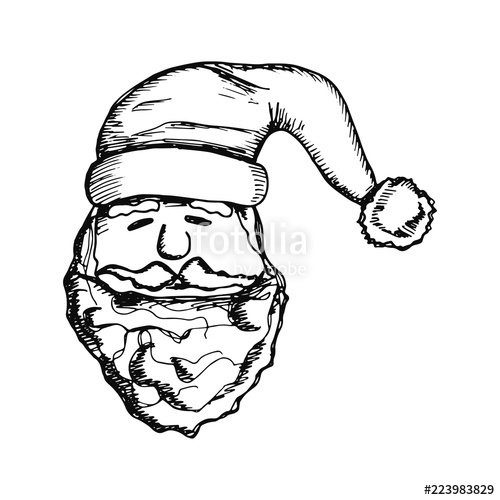 500x500 Santa Claus Sketch On White Background Stock Image And Royalty