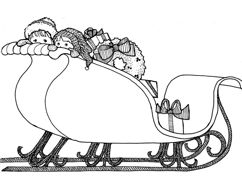 800x586 Santa Sleigh Believe Clipart Black And White Clip Art Images