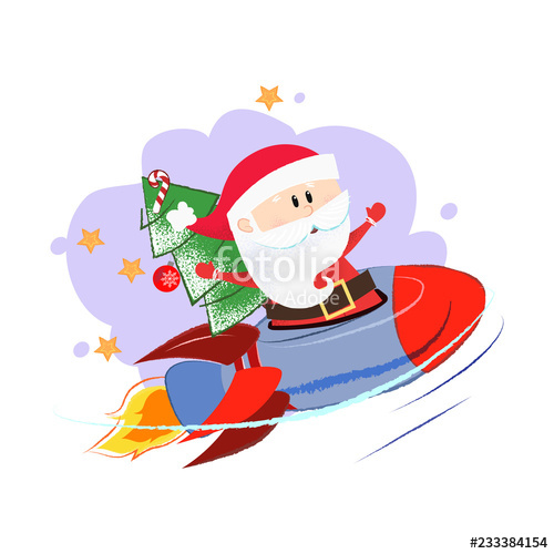 500x500 Cartoon Santa Drawing Design Santa Claus With Fir Tree Sitting