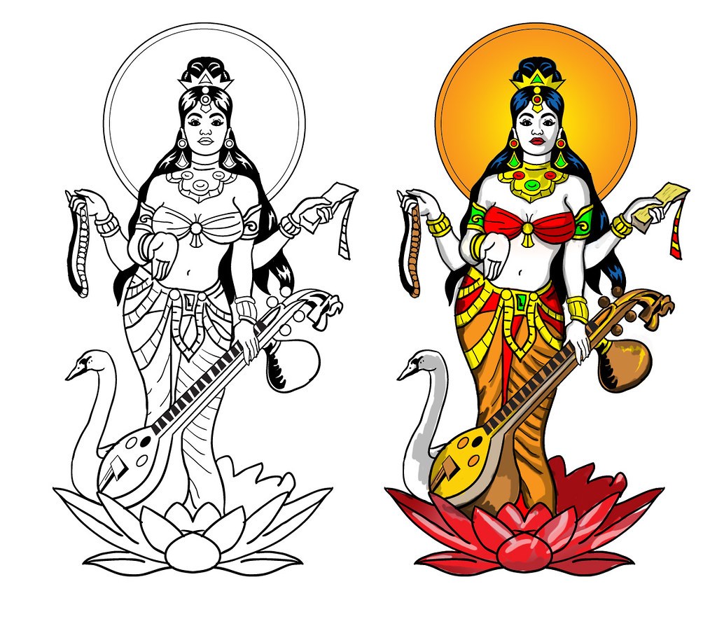 1024x894 desi ink the goddess saraswati mr sid's lounge