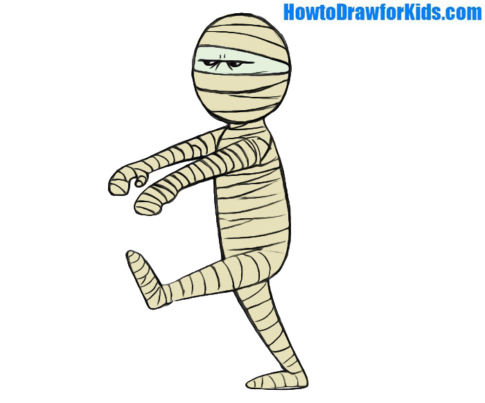 700x582 How To Draw A Mummy For Kids How To Draw For Kids