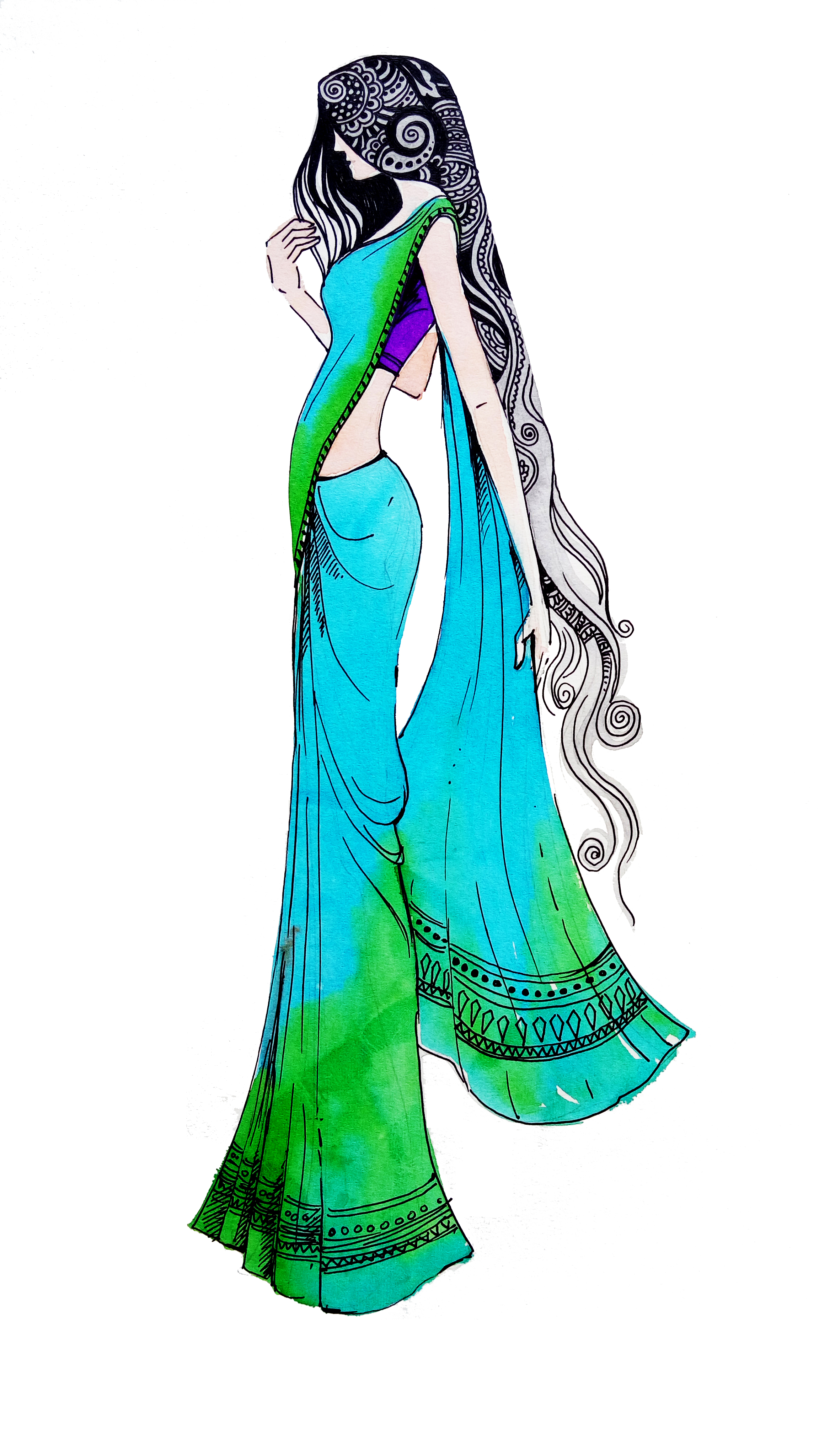 2304x4096 saree niram neela