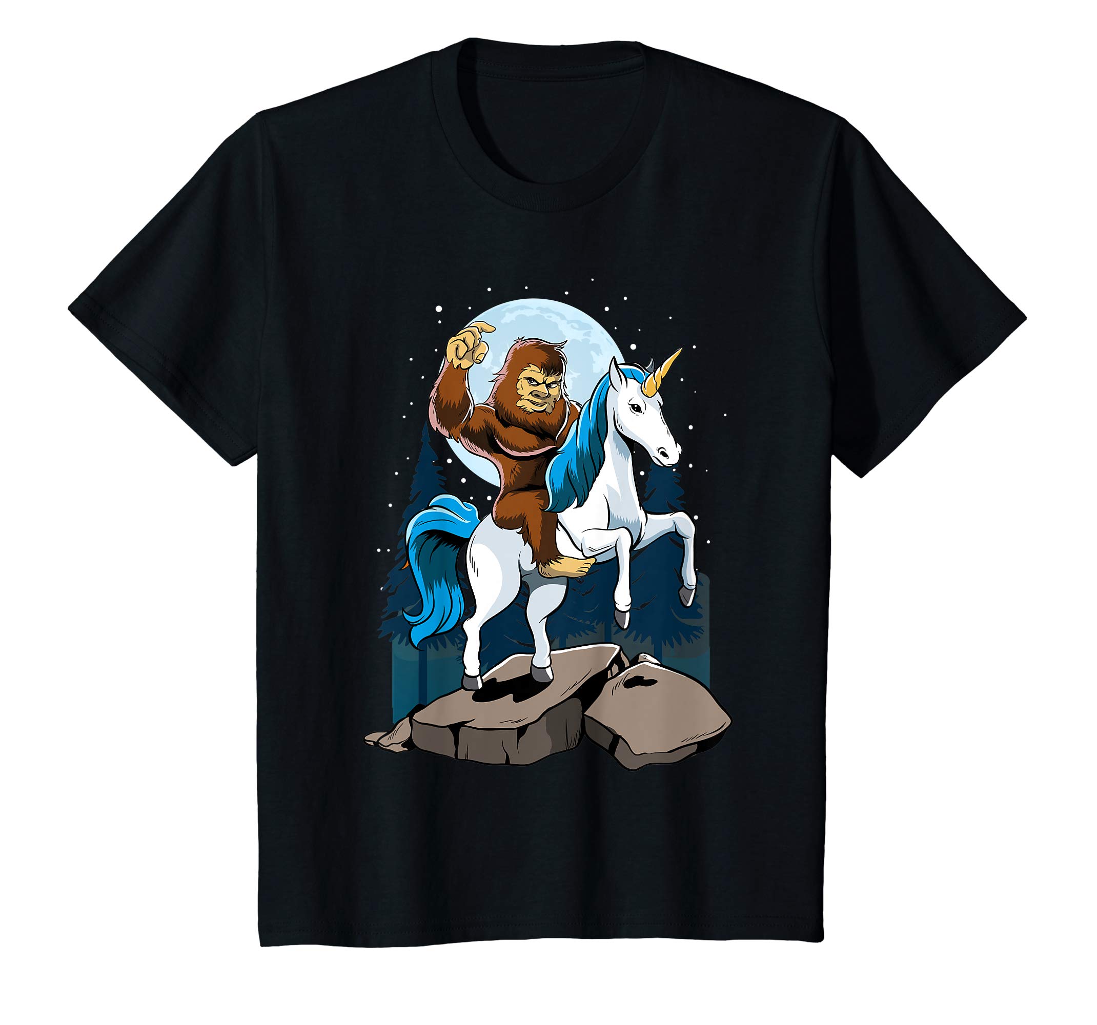 2140x2000 bigfoot riding unicorn t shirt funny sasquatch drawing