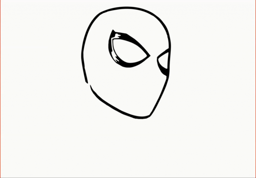 1024x714 Spiderman Face Drawing Step