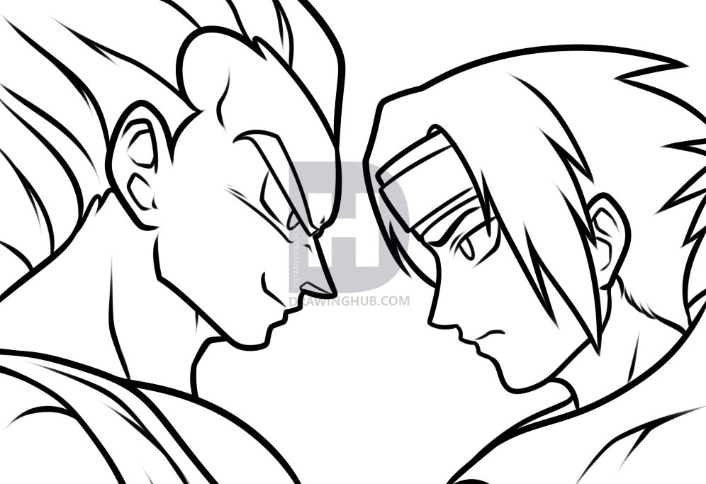 996x683 How To Draw Vegeta Vs Sasuke, Step